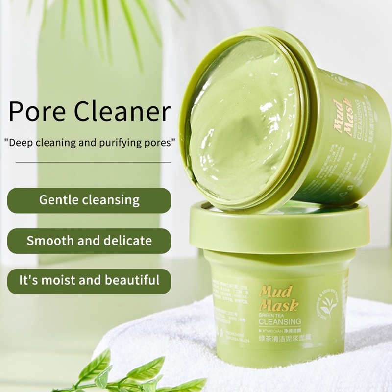 Mặt Nạ Bùn Trà Xanh Mud Mask Green Tea Fenyi  Làm Sạch Mụn Đầu Đen Kiềm Dầu Làm Sáng Da 100g