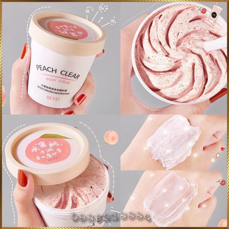 Hũ tẩy da chết hương đào Body Scrub HEYXI Peach Clear 200g BSH2 | BigBuy360 - bigbuy360.vn