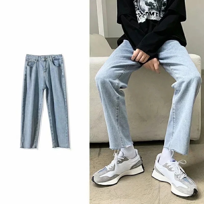 Quần Jeans Dài Ống Đứng Thời Trang Nam quần dài ống rộng nam quần bò nam ống đứng quần jean đôi rộng rãi màu đơn giản