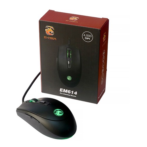 Chuột dây E-Dra Pro Gaming EM614-BK - 6 nút/ 4000 DPI (Đen) - Hàng chính hãng