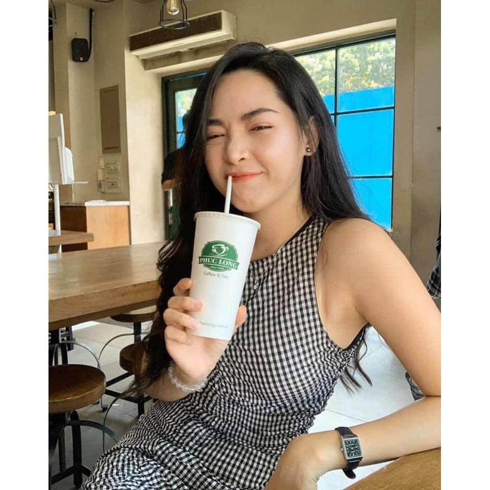 Đầm caro nhúm Hamistore V948