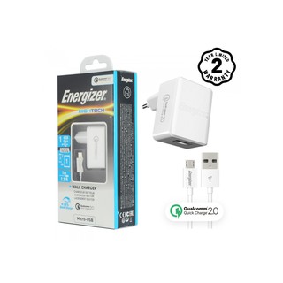 Bộ sạc cao cấp energizer 1 cổng quick charge 2.0 kèm cáp microusb dài 1m - acw1qeuhmc3