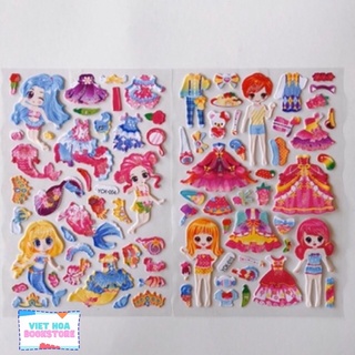 Hình dán nổi 3D thời trang búp bê, công chúa _ Sticker 3D