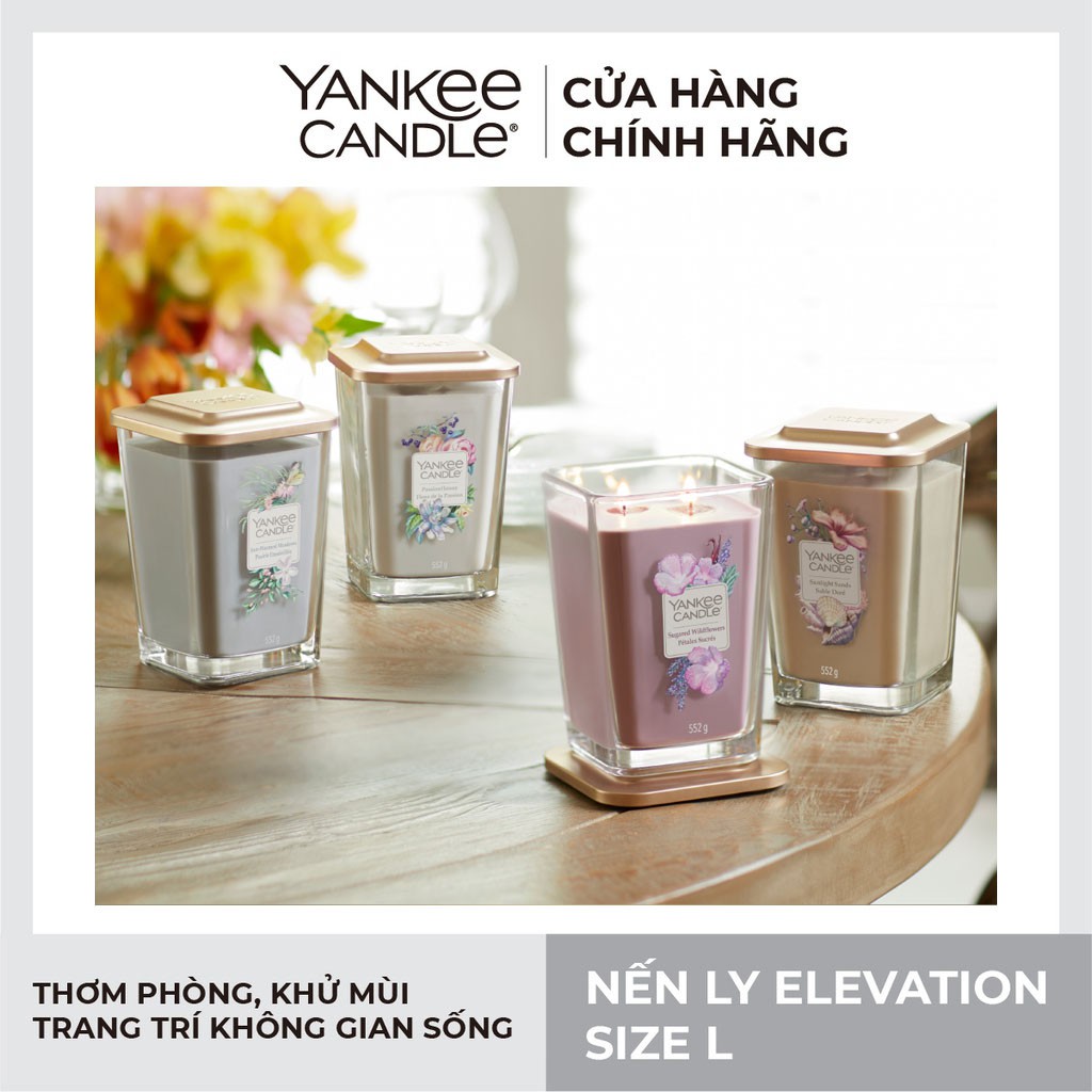Nến Ly vuông Elevation nến thơm Yankee Candle (Size L 553g)