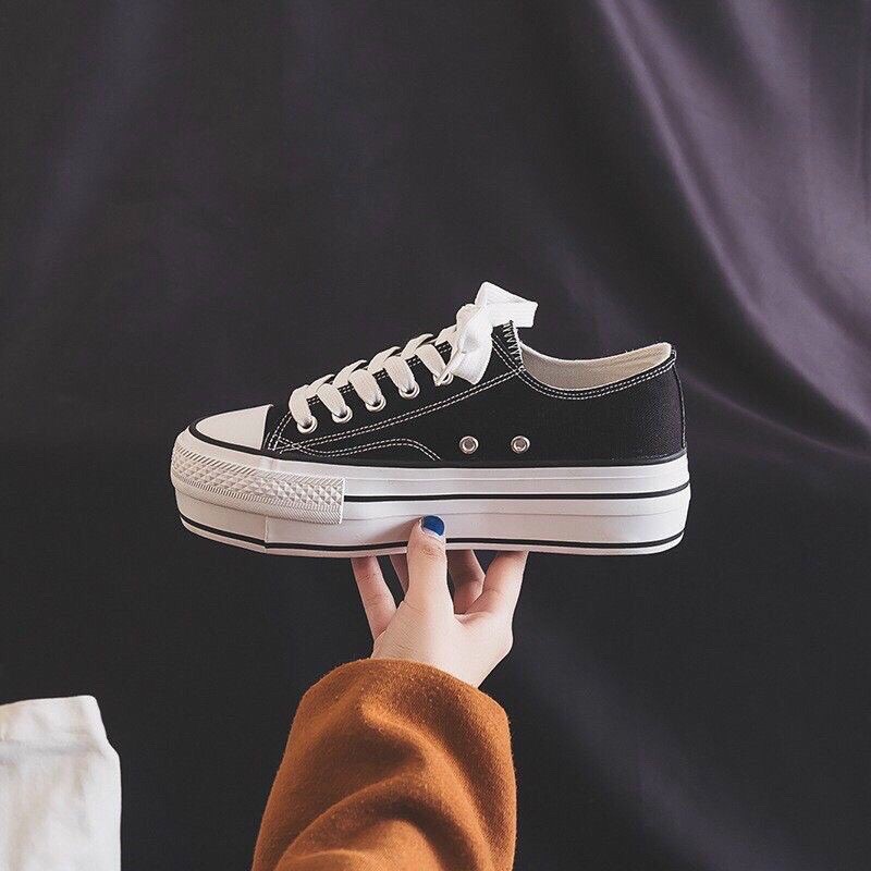 Giày thể thao nữ đế độn gót kẻ Caro , giày sneaker cổ thấp loại 1 | BigBuy360 - bigbuy360.vn