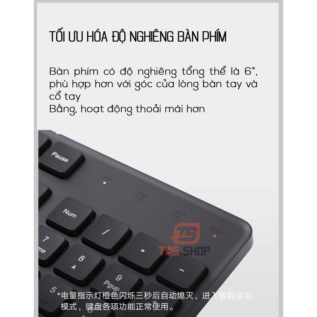 Bộ bàn phím chuột không dây Xiaomi hỗ trợ cả windows và macos.