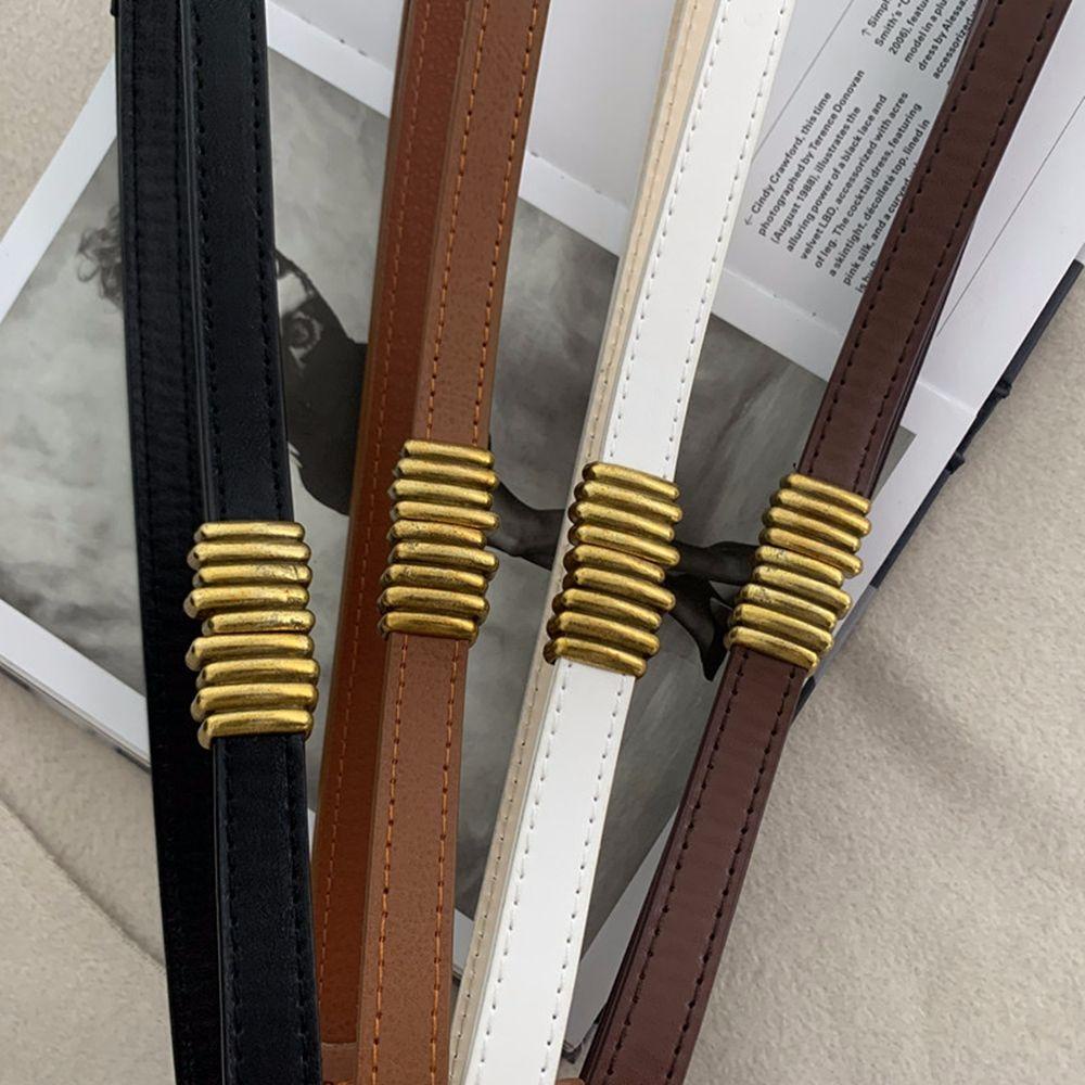 DANES Thắt Lưng Khóa Tròn Bằng Hợp Kim Thiết Kế Đơn Giản Thời Trang Hàn Quốc Cho Nữ