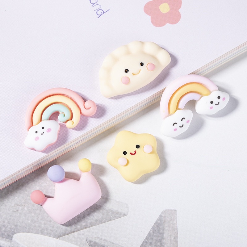 Miếng dán Sticker 3D cute siêu mini bằng nhựa dẻo đàn hồi