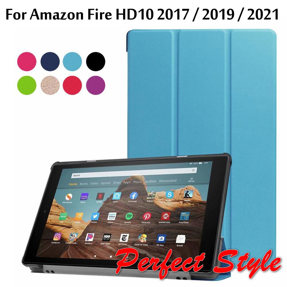 Bao da Amazon Kindle Fire HD10 2017 HD 10 2019 HD8 HD8 plus HD10 plus 2021 nắp nam châm có giá đỡ