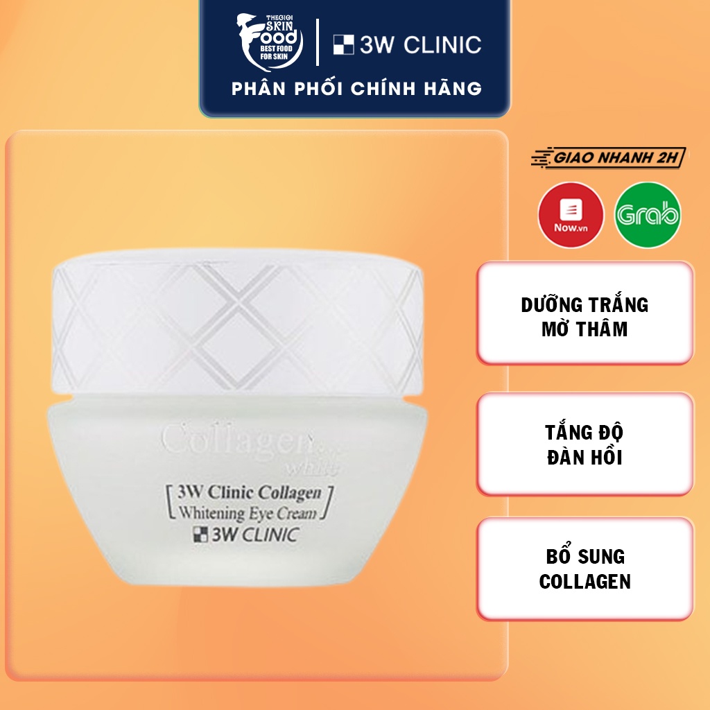 Kem Dưỡng Trắng Da Vùng Mắt 3W Clinic Collagen Whitening Eye Cream 35ml