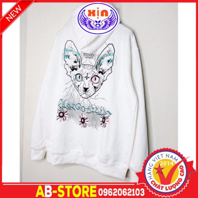 (loại dày) Áo khoác hoodie zip MÈO Mới mới