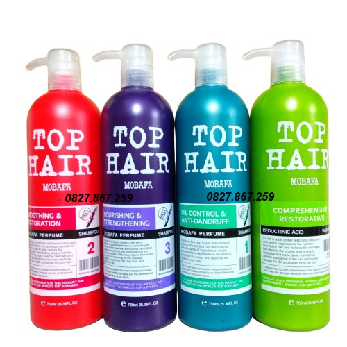 Dầu Gội hoặc xả Tophair Mobafa phục hồi siêu mượt 750ml top hair