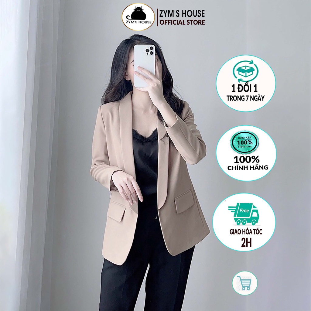 Áo Vest cổ dài thanh lịch phối nắp túi vuông Zym's House - K112