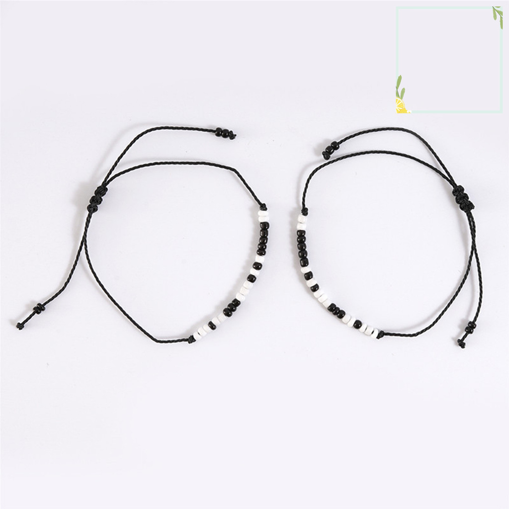 Bộ 2 Vòng Tay Chuỗi Hạt Handmade Có Thể Điều Chỉnh Kích Cỡ Tiện Dụng Cho Nam Và Nữ