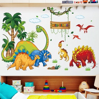 Decal dán tường Khủng long sắc màu