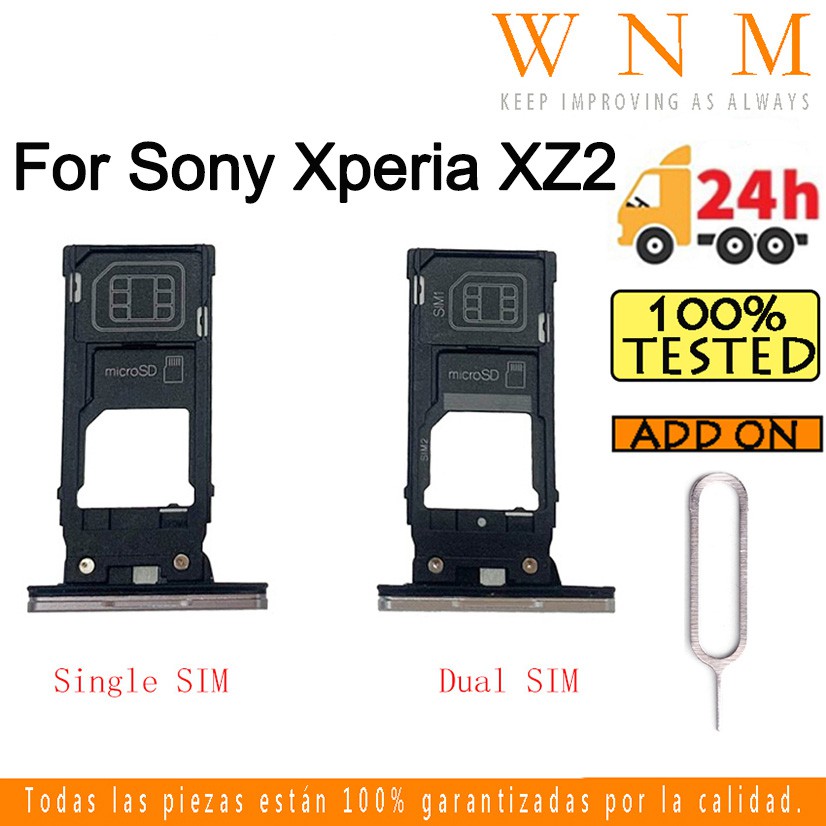 Dành Cho Sony Xperia XZ2 H8216 H8266 H8276 H8296 Sim Khay Đựng Thẻ Khe Cắm Thẻ Đầu Đọc SD Khe Cắm Ad