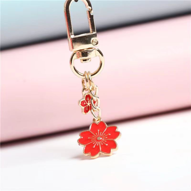 Móc Khóa Kim Loại Hình Hoa Anh Đào Xinh Xắn