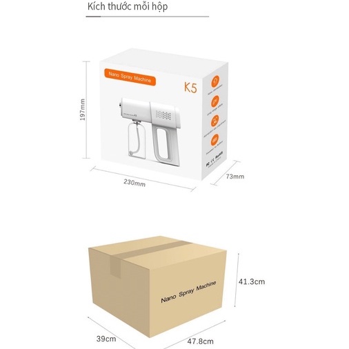 Súng Phun Khử Khuẩn Nano K5, Máy Xịt Khử Khuẩn Cầm Tay Thế Hệ Mới Hàng Chuẩn In Laser 8 Mắt[HÀNG CAO CẤP]