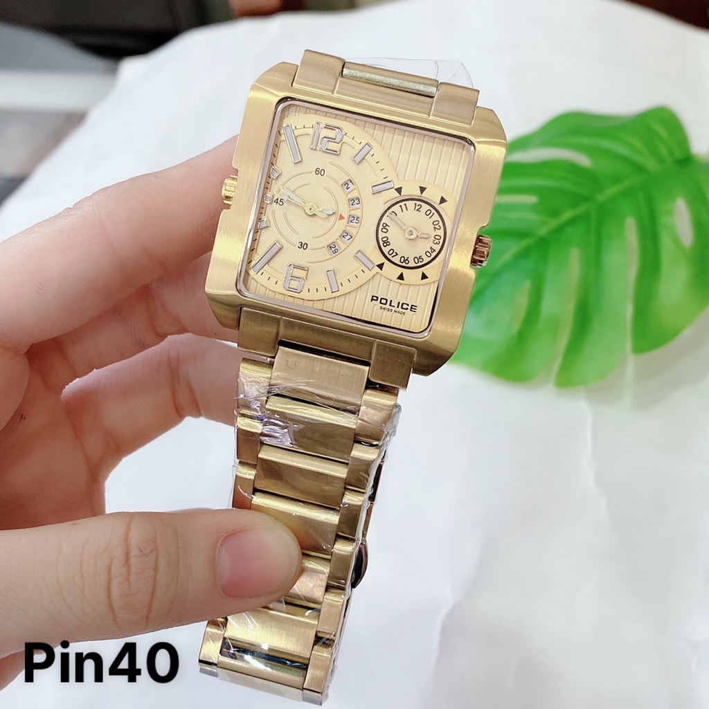 Đồng Hồ Nam Police 5 Kim - 2 Máy , Dây Thép , Size 40mm , 8 Màu