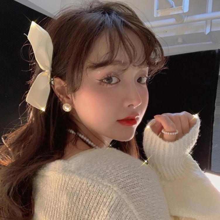Hàng giao ngay Nơ cột tóc Barrette Clips cho cô gái Cảm giác tay mềm Mặc thoải mái Vật liệu Velour Trọng lượng nhẹ Cầm tay 2 cái