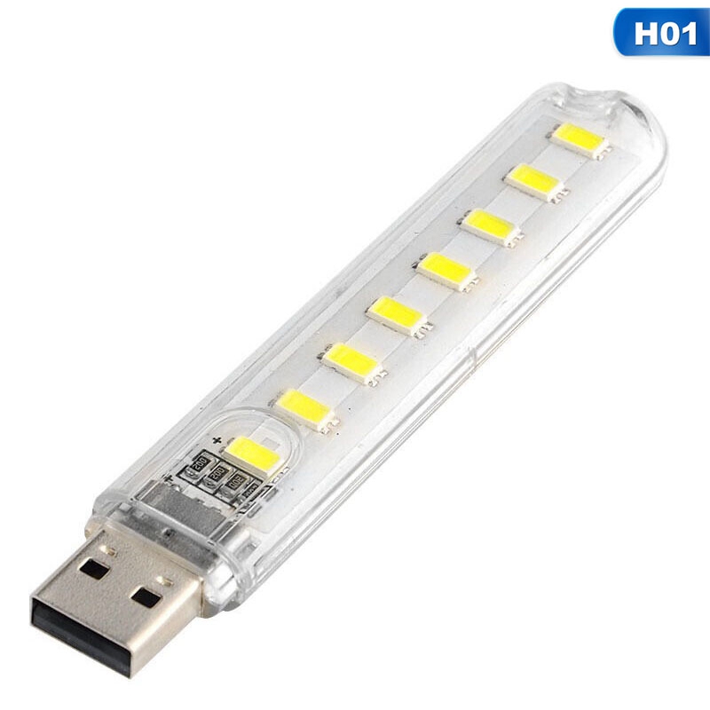 Dải đèn led USB mini màu sáng trắng ấm có thể sạc