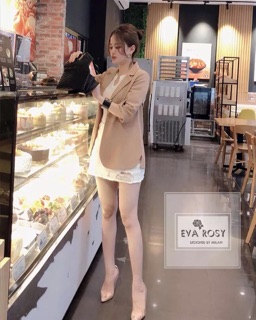 Áo blazer nâu cách điệu