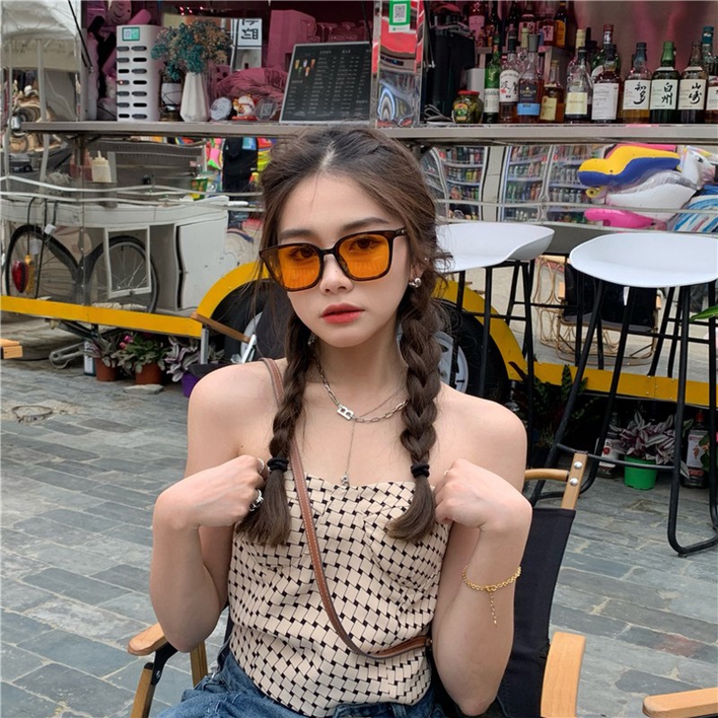 Kính mát gọng vuông thời trang Hàn Quốc retro dành cho nam và nữ