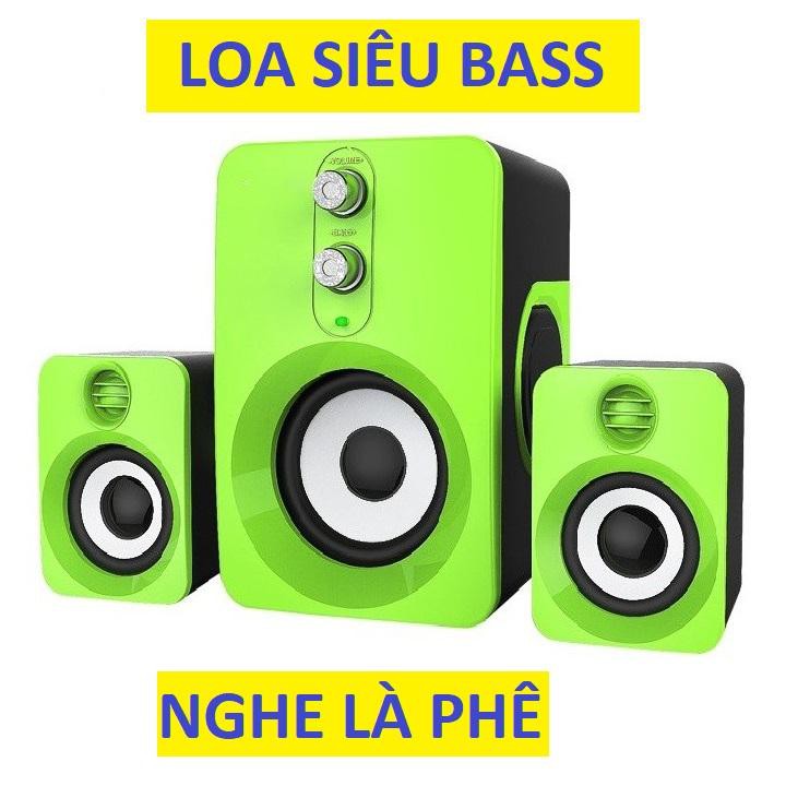 Loa Vi Tính Âm Thanh To Rõ, Để Bàn Cực Sang loa 3 loa q7 - TREBLE 2.1 Đời Mới