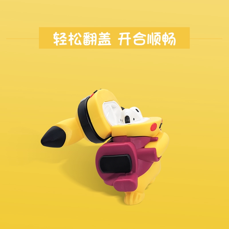 Vỏ Bảo Vệ Hộp Sạc Tai Nghe Airpods 1 / 2 / Pro Hình Pikachu / Người Sắt / Naruto