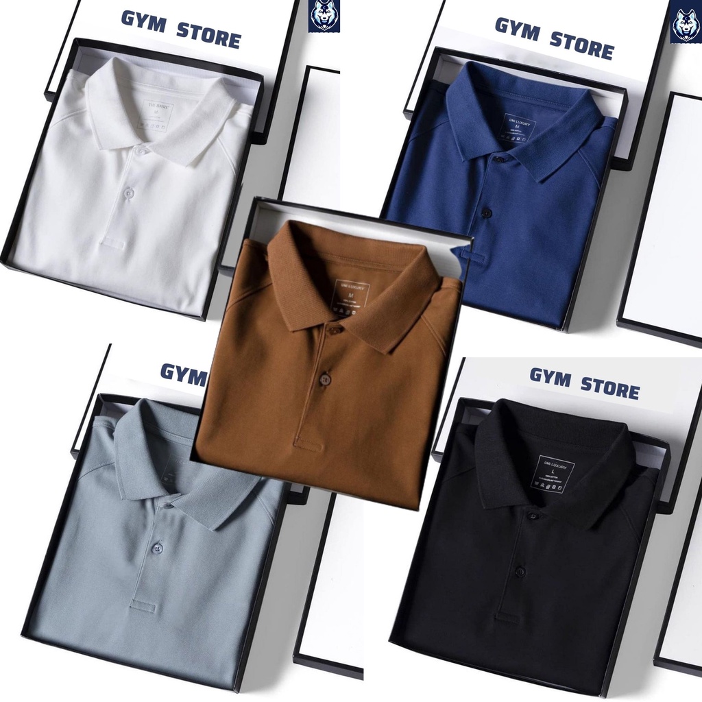 Áo Thun nam, áo POLO vải Thun trơn da cá mát lạnh co giãn cao cấp sang trọng lịch lãm