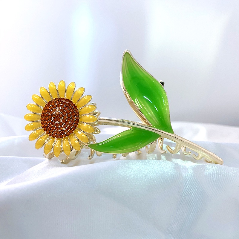 Kẹp Tóc Kim Loại Hình Hoa Hướng Dương Phong Cách Mới 2023