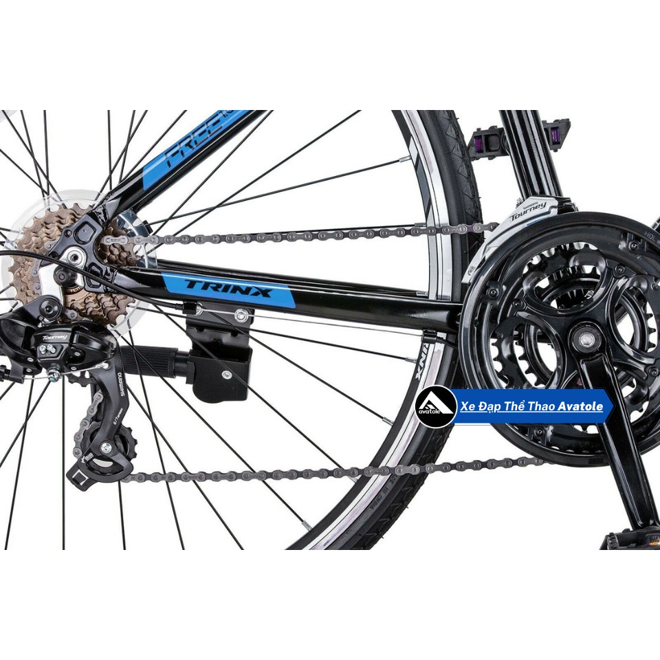 Xe đạp đường trường TrinX Free 1.0 Khung sườn hợp kim nhôm Alloy 700Cx470 Bộ truyền động Shimano 24 Tốc Độ Màu XD Đen