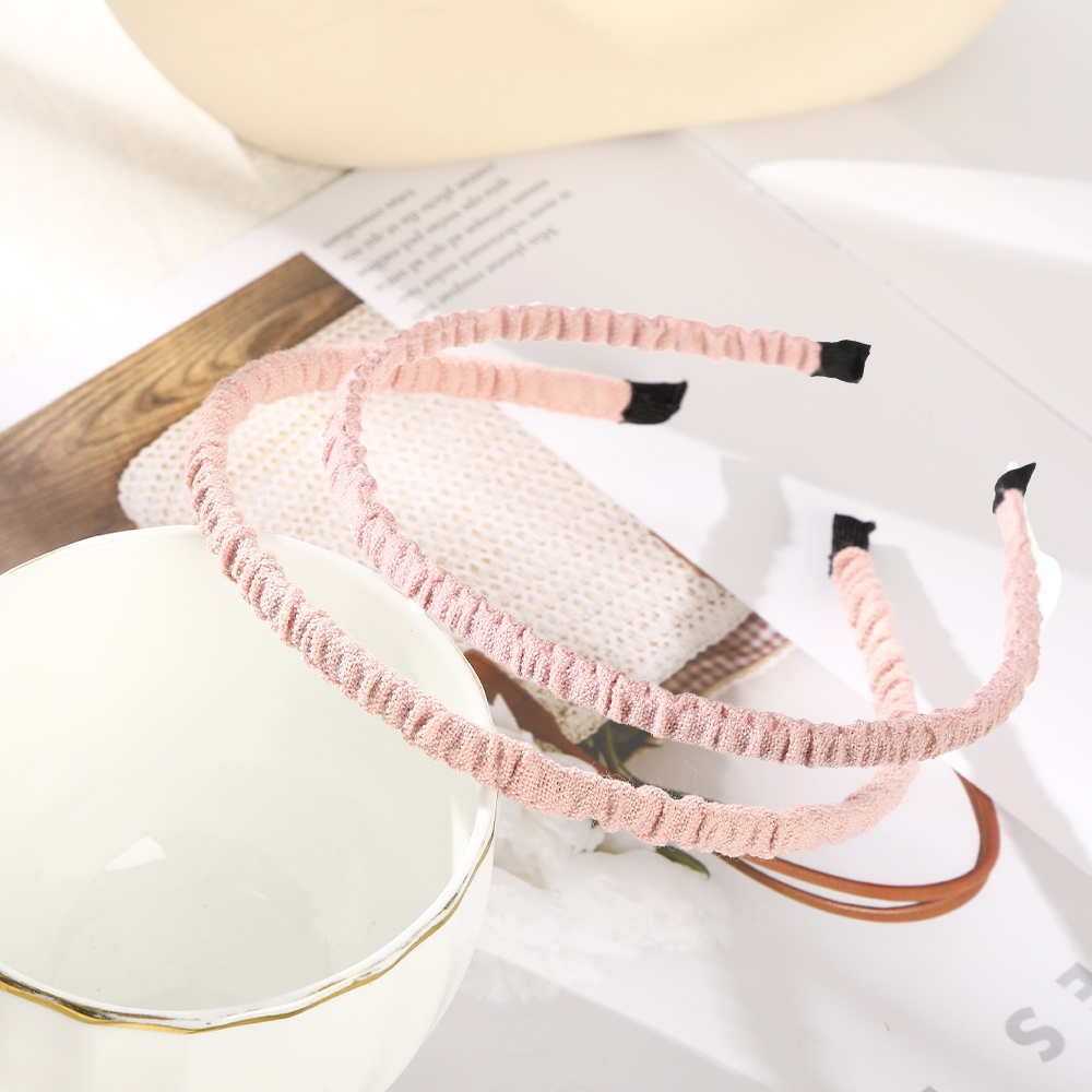 Set 2 cài tóc Haimeikang bọc vải mỏng kiểu xếp li thời trang Hàn Quốc đơn giản