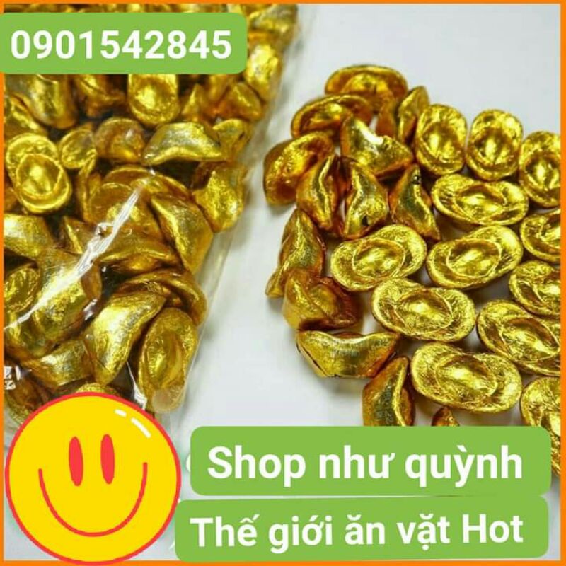 1ký kẹo sôcôla hình thỏi vàng thần tài
