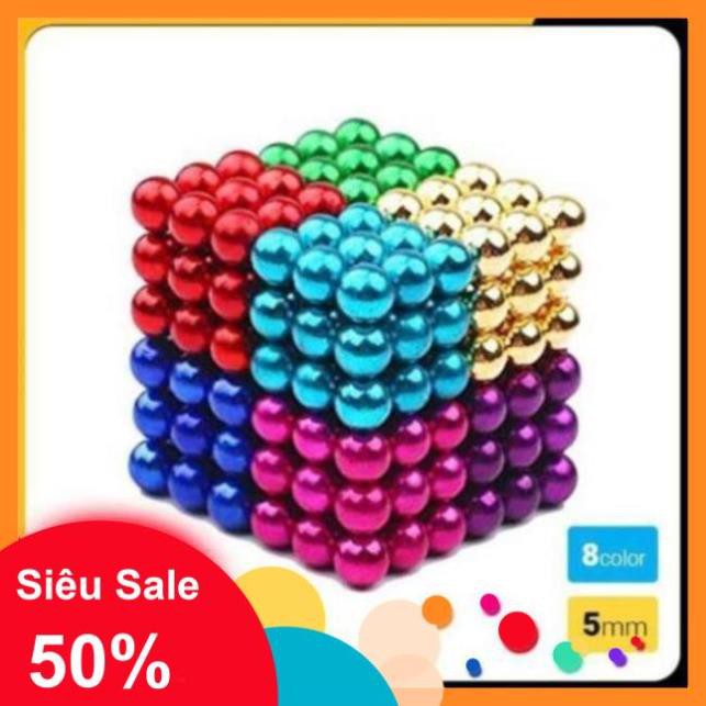 Bi nam châm xếp hình 216 viên 5mm đa sắc 8 màu đa sắc