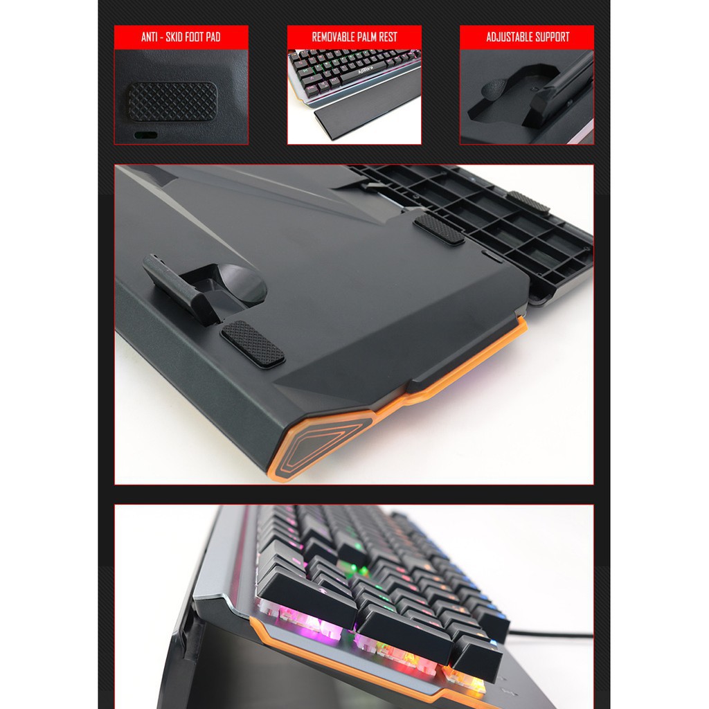 Bàn phím cơ game thủ Apedra MK-X90 104 phím led nhiều chế độ Xgamingstore -dc3020