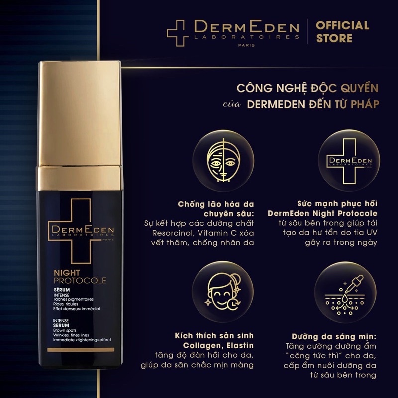 Tinh chất serum chống lão hoá giảm thâm cao cấp Dermeden intense anti ageing retinol 1% niacinamide 5% 30ml