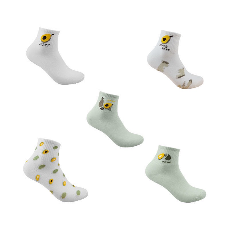 Tất vớ cao cổ họa tiết quả bơ xinh xắn chất liệu dày dặn, thấm hút mồ hôi