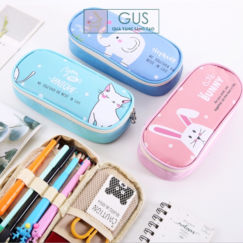 Hộp bút Da PU thú bunny GusShop