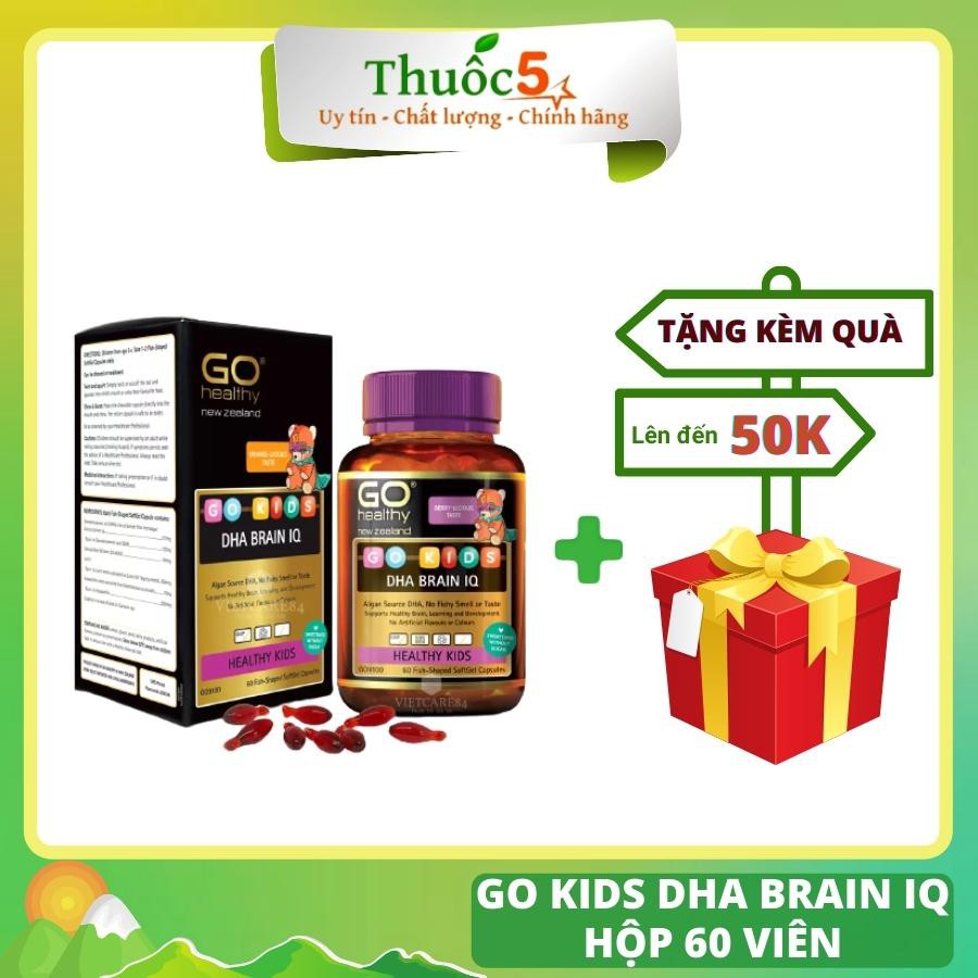 Viên Nang Bổ Sung DHA Go Kids DHA Brain IQ Hỗ Trợ Nâng Cao Sức Đề Kháng, Phát Triển Trí Não Cho Bé Hộp 60 Viên