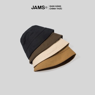 Mũ bucket kaki trơn JAMS nón vành cụp unisex nhiều màu phong cách vintage