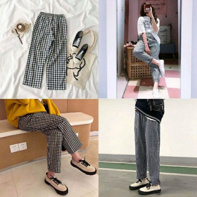 QUẦN CARO - QUẦN BAGGY KẺ Ô ULLAZANG - (Sp sẵn)