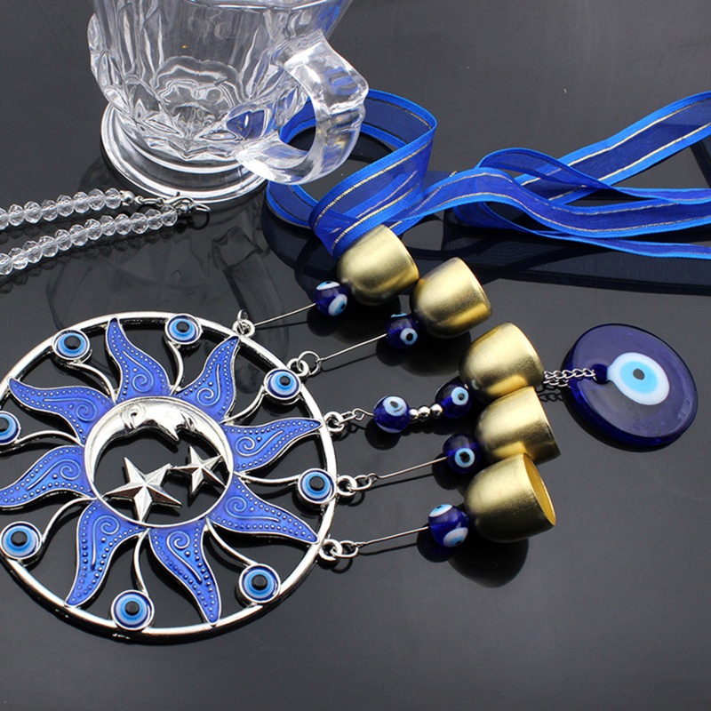 Chuông Gió May Mắn Hình Đôi Mắt Quỷ Màu Xanh Thổ Nhĩ Kỳ Treo Trang Trí Sân Vườn / Trong Nhà / Ngoà