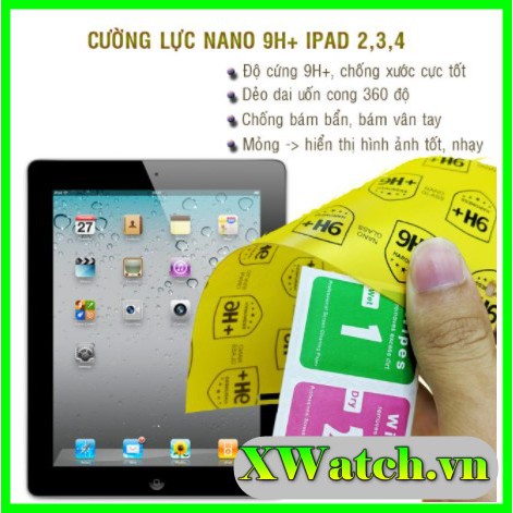 [Tặng thẻ gạt] Cường lực dẻo nano 9H+ iPad 2, iPad 3, iPad 4