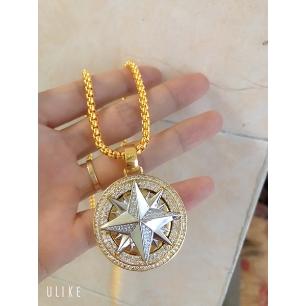 dây chuyền nam mạ vàng,dây chuyền chữ công mặt sao phong độ đẳng cấp