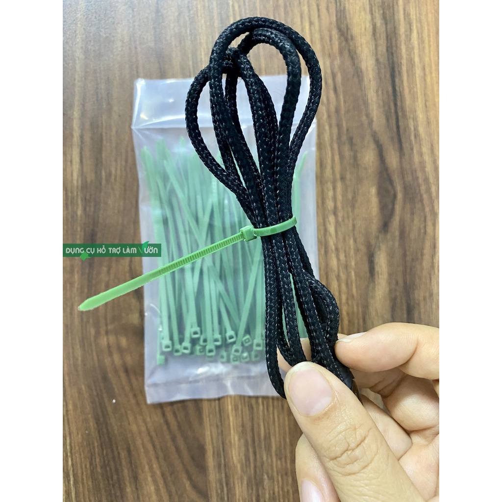 Dây rút nhựa dẻo 10cm gói 50 sợi màu xanh lá chuyên dùng cột đồ dùng trong nhà