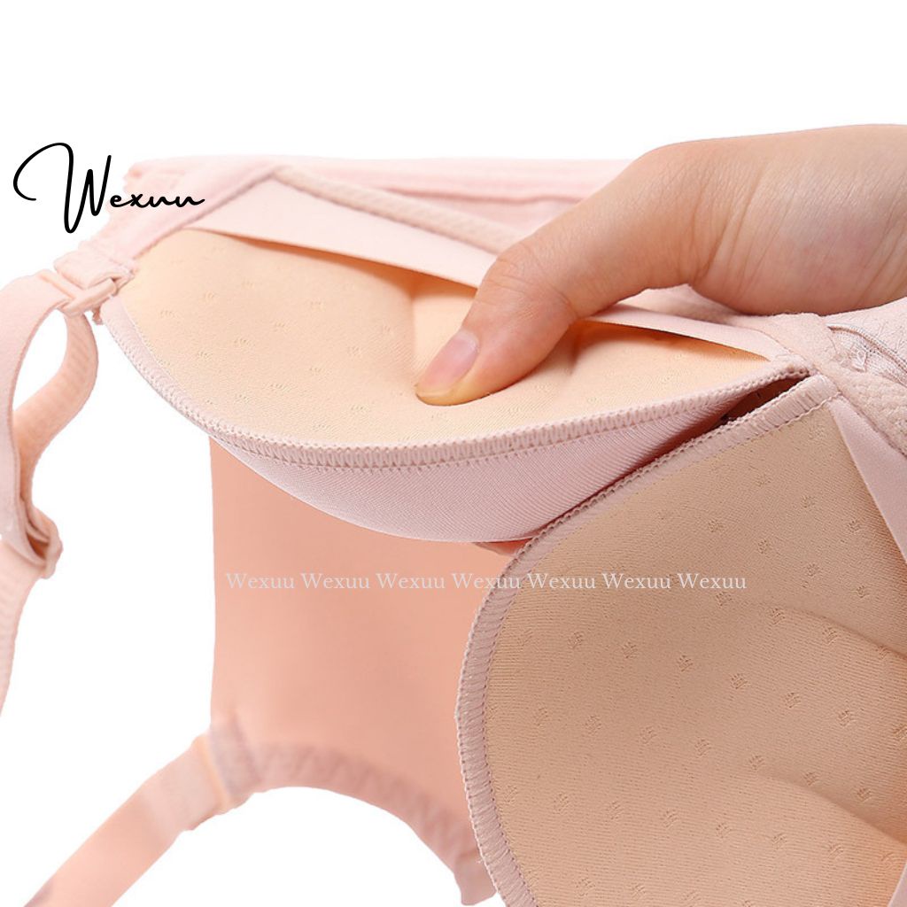 Áo lót nữ ren hoa WEXUU thiết kế quây ngang sexy vải Su siêu mát không gọng đệm dày nâng ngực - AV57