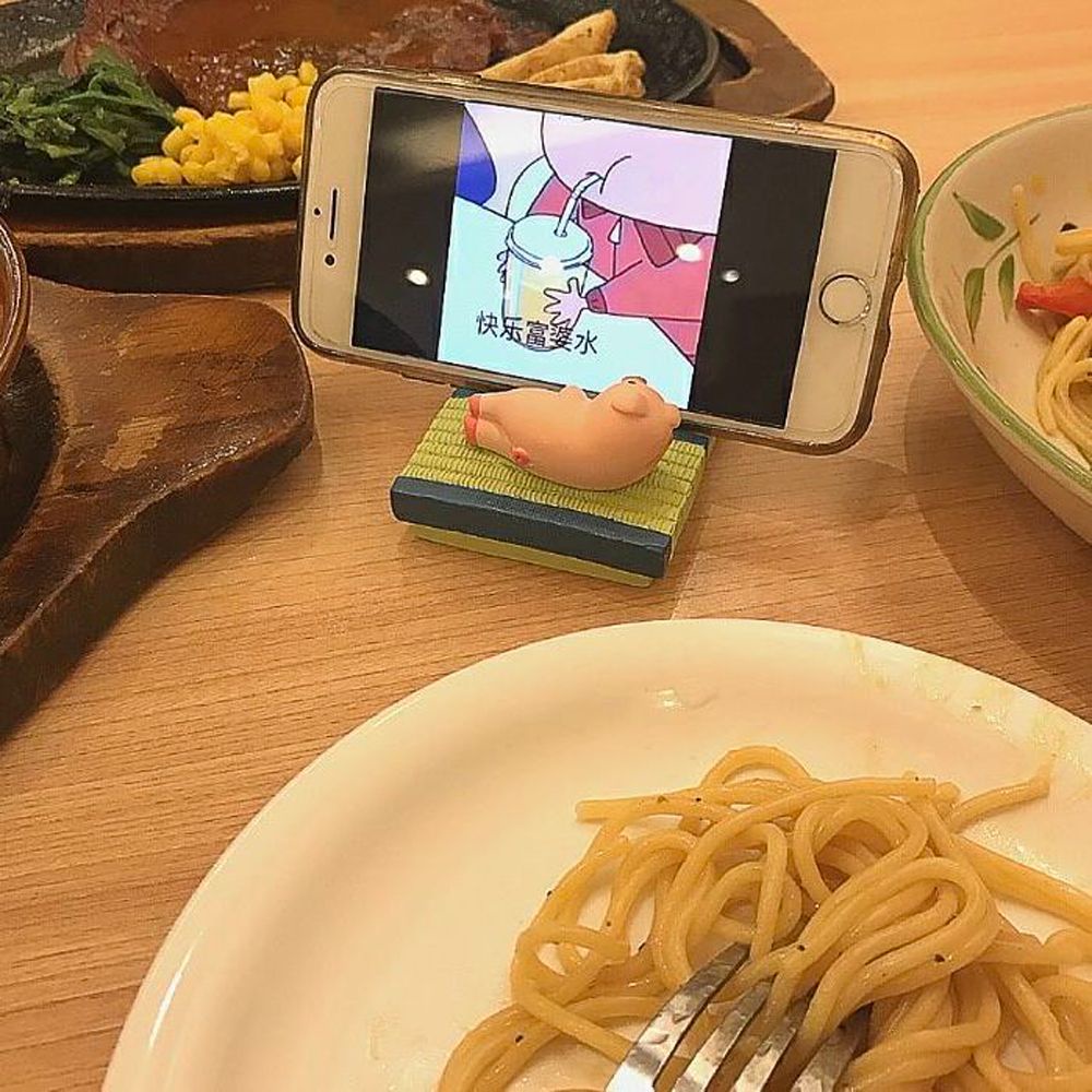 Giá đỡ điện thoại hình chú mèo lười dễ thương