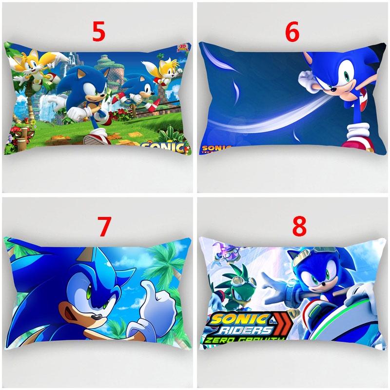 Vỏ bọc gối hình chữ nhật in hình Sonic The Hedgehog 50x30cm chất lượng cao