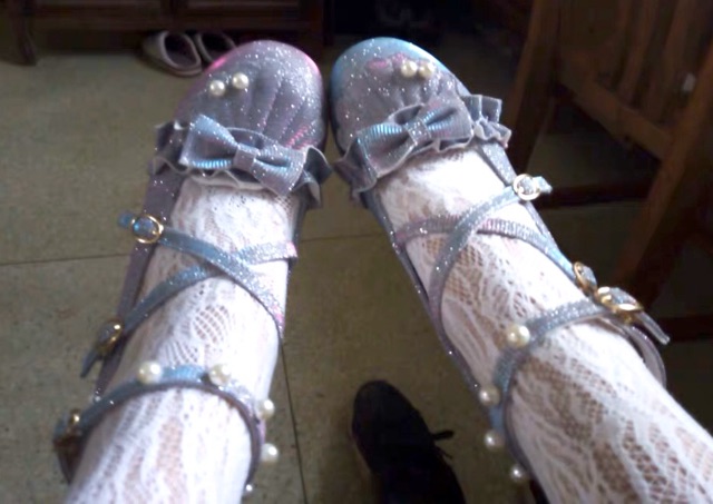 [VIDEO-ẢNH THẬT] Giày LOLITA galaxy vỏ xò sequin bling bling chính hãng